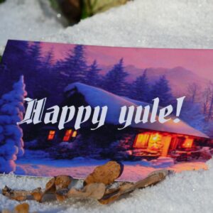 "Happy yule" postcards