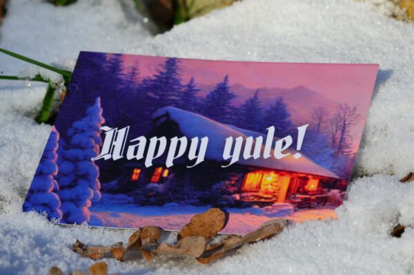 "Happy yule" postcards