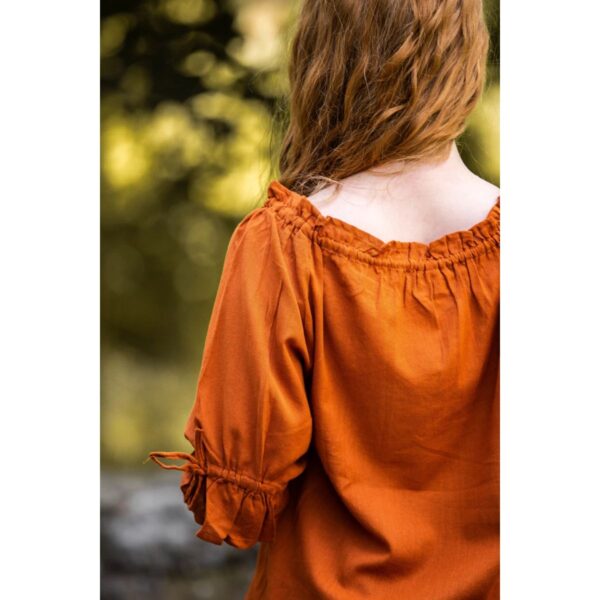 Traditional european short sleeve blouse - Rust - Image 2