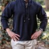 Medieval handwoven cotton shirt in black for men – Bild 2