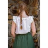 Traditional summer blouse with ruffle white – Bild 4