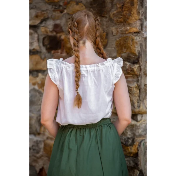 Traditional summer blouse with ruffle white - Image 4