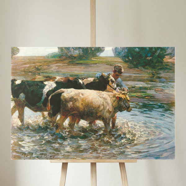 Art print from Germany – “Durchs Wasser” – Heinrich von Zügel