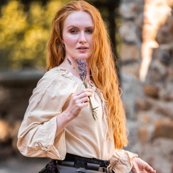 Traditional european blouse with lace