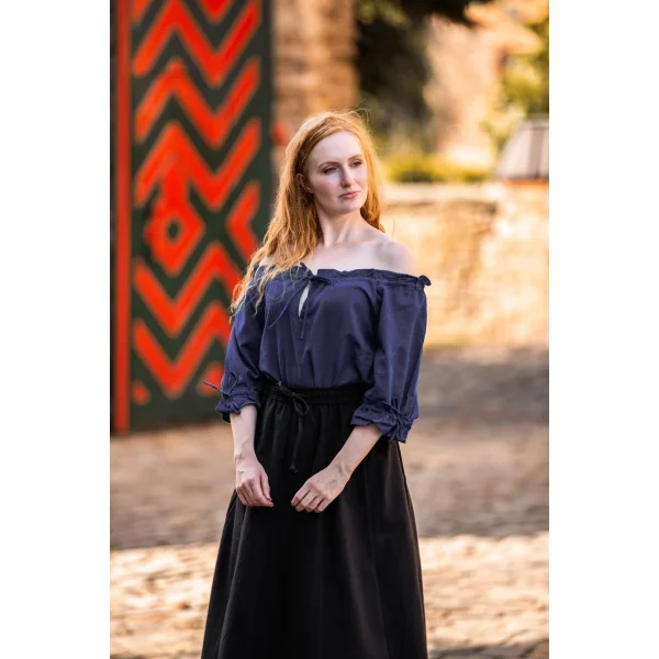 European short sleeve blouse “Vera” – Dark Blue